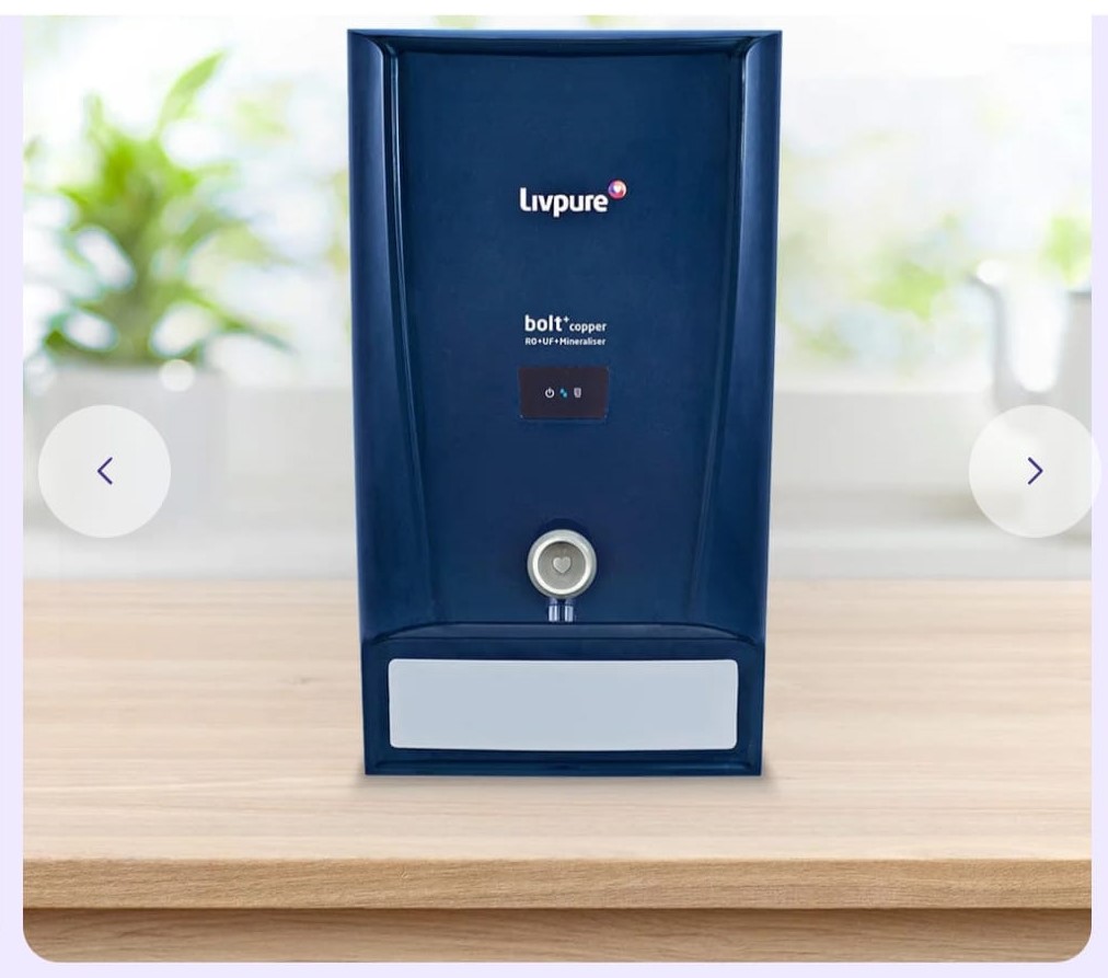 LIVPURE BOLT+COPPER RO+UF+MINERAL+COPPER TECHNOLOGY